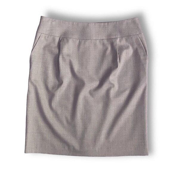Talbots Womens Sz 12 Italian Stretch Wool Skirt with Pockets Tan Lined Classic - Picture 1 of 5